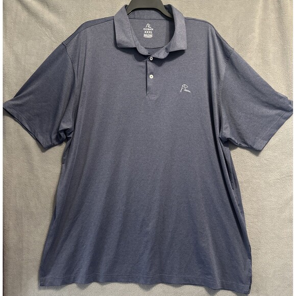 Rhoback Performance Polo Mens XXXL 3XL Solid Blue Heathered Golf Active - Picture 2 of 9